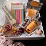 A Little Brightness curated gift box with stationery, bath soak and body oil by Truck Full of Posies in Florence, Oregon